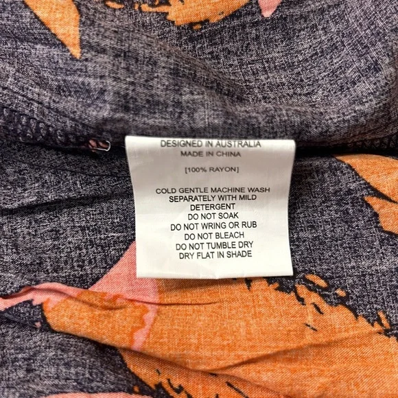 Abel The Label Clare Combo Maxi Dress Flutter Sleeve Smocked Pleated Small - Picture 12 of 13